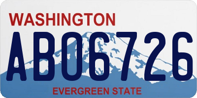 WA license plate ABO6726