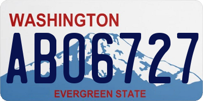 WA license plate ABO6727