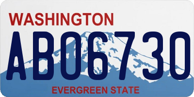 WA license plate ABO6730