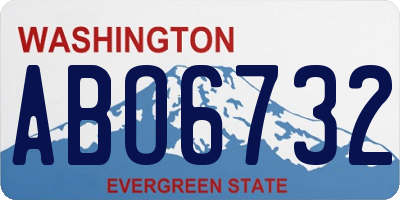 WA license plate ABO6732