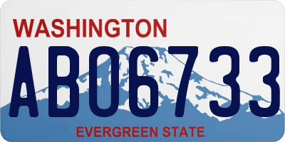 WA license plate ABO6733