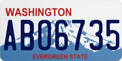 WA license plate ABO6735