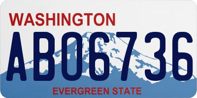 WA license plate ABO6736