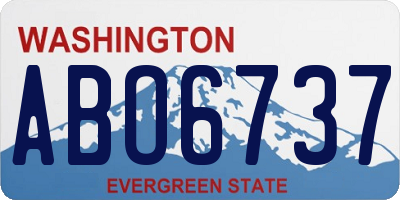 WA license plate ABO6737