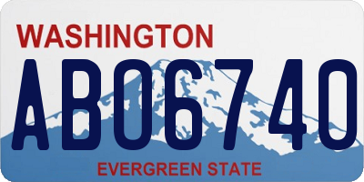 WA license plate ABO6740