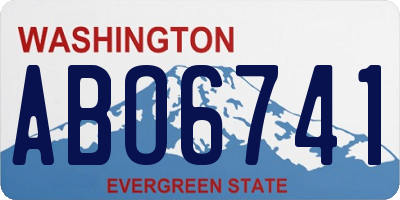 WA license plate ABO6741