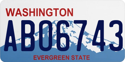 WA license plate ABO6743