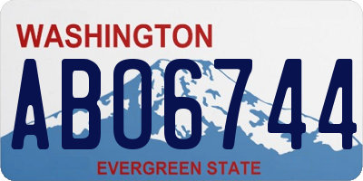 WA license plate ABO6744