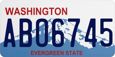 WA license plate ABO6745