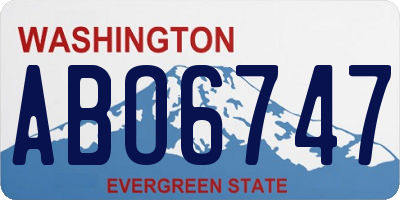 WA license plate ABO6747