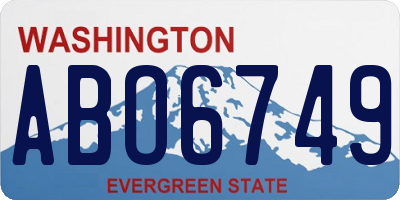 WA license plate ABO6749