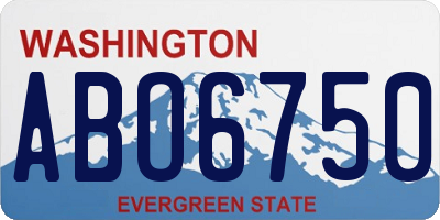 WA license plate ABO6750