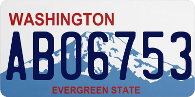 WA license plate ABO6753