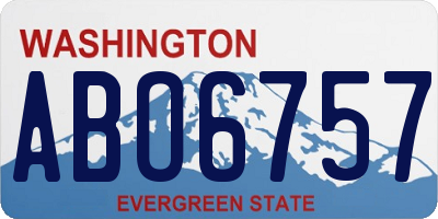 WA license plate ABO6757