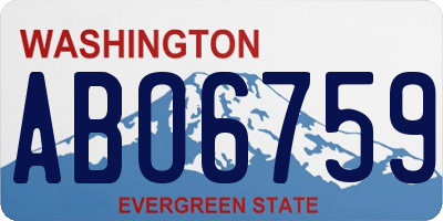WA license plate ABO6759