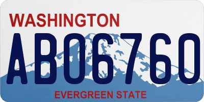 WA license plate ABO6760