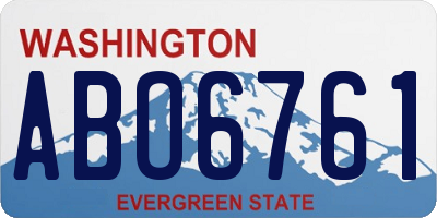 WA license plate ABO6761
