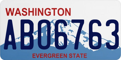 WA license plate ABO6763