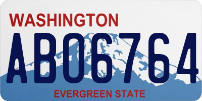 WA license plate ABO6764