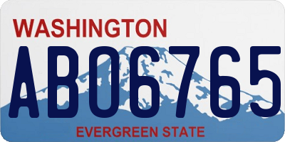 WA license plate ABO6765