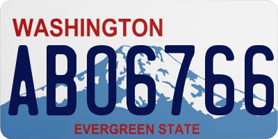 WA license plate ABO6766