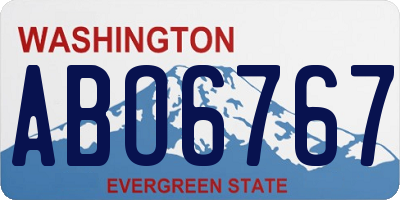 WA license plate ABO6767