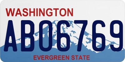 WA license plate ABO6769