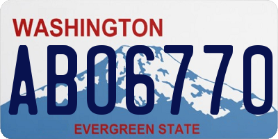 WA license plate ABO6770