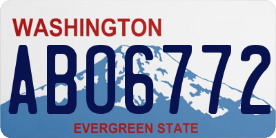 WA license plate ABO6772