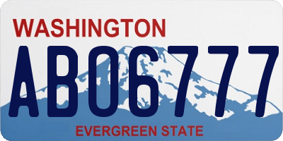 WA license plate ABO6777