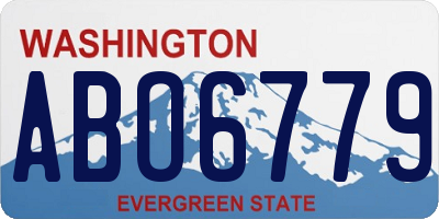WA license plate ABO6779