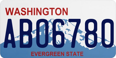 WA license plate ABO6780