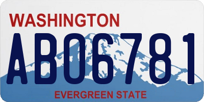 WA license plate ABO6781