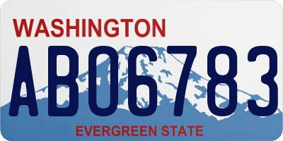 WA license plate ABO6783