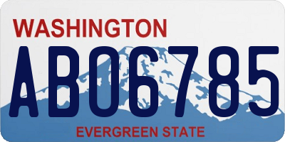 WA license plate ABO6785