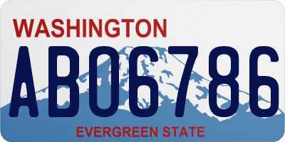 WA license plate ABO6786