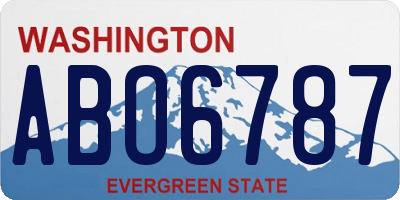 WA license plate ABO6787