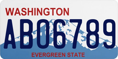 WA license plate ABO6789
