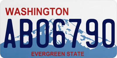 WA license plate ABO6790