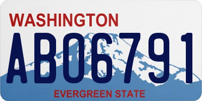 WA license plate ABO6791