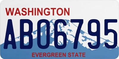 WA license plate ABO6795