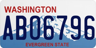 WA license plate ABO6796