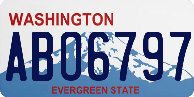 WA license plate ABO6797