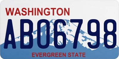 WA license plate ABO6798
