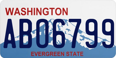 WA license plate ABO6799
