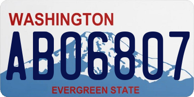 WA license plate ABO6807