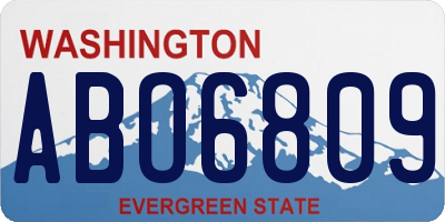 WA license plate ABO6809