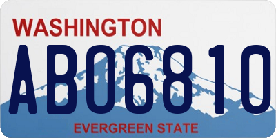 WA license plate ABO6810