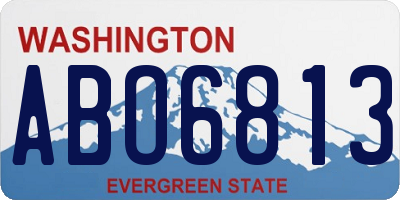 WA license plate ABO6813