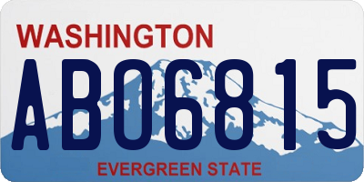 WA license plate ABO6815